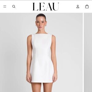 LEAU White Sleeveless Mini Shift Dress